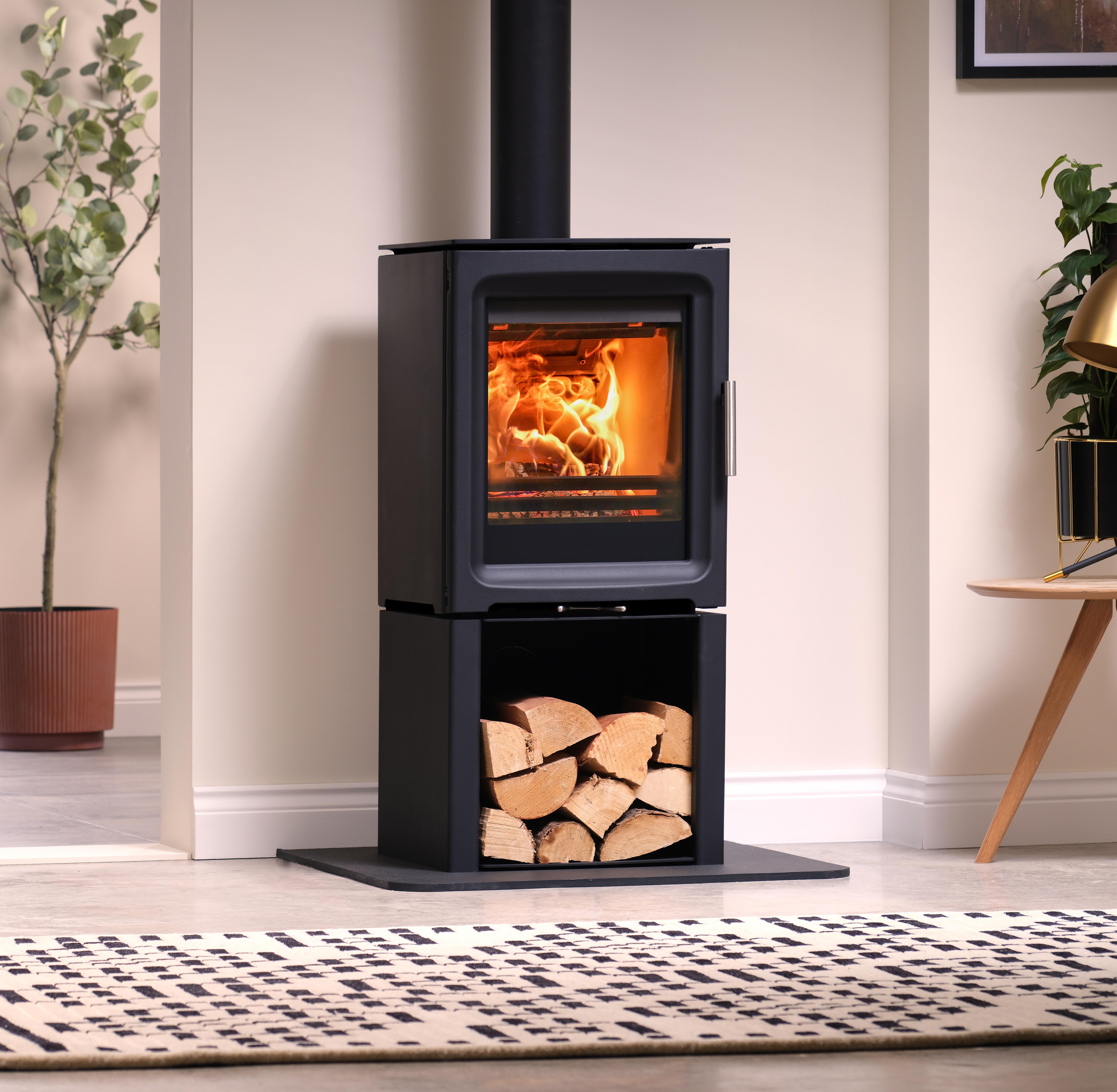  Charlton & Jenrick Purevision Wood Burner with Log Store 